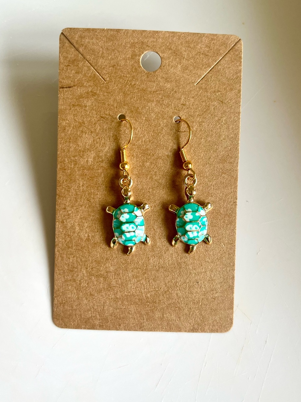 2/$15- Turquoise Sea Turtle Dangle Earrings Handmade